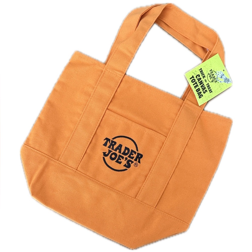 🧡🎃🖤Trader Joe's Halloween Orange Mini Tote Bag🧡🎃🖤